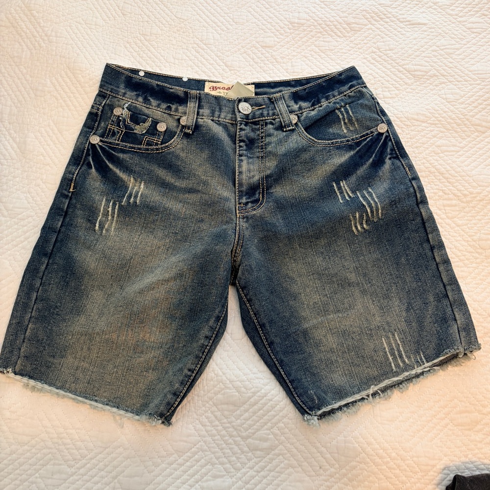 Y2K Distressed Denim Shorts Jorts
